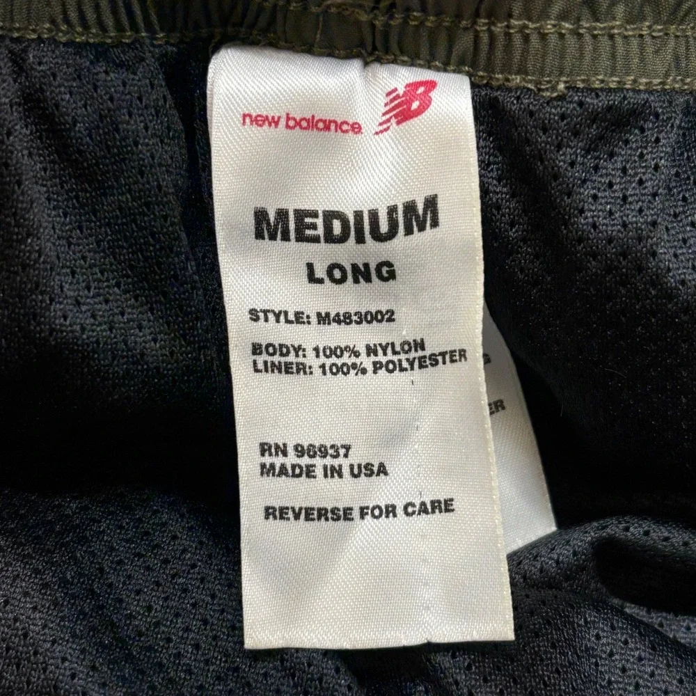 New Balance USMC Medium Long Olive Green‎ Athletic Track Pants Men's Reflective